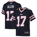 B.Bills #17 Josh Allen Player Navy Inverted  Home Game ROCER Stitched Jerseys