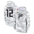 A.Falcons #12 Avieon Terrell Player Arctic Camo Salute to Service Limited Hoodie ROCER Stitched Jerseys
