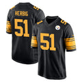 P.Steelers #51 Nick Herbig Player Black Color Rush Home Game ROCER Stitched Jerseys