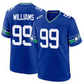 S.Seahawks #99 Leonard Williams Player Royal Throwback Home Game ROCER Stitched Jerseys