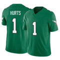 P.Eagles #1 Jalen Hurts Player Green Kelly Alternate Vapor F.U.S.E. Home Game ROCER Stitched Jerseys