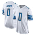 D.Lions #0 Jahmyr Gibbs Player White Home Game ROCER Stitched Jerseys