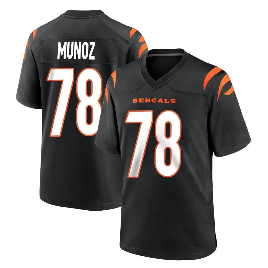 C.Bengals #78 Anthony Munoz Player Black Home Game ROCER Stitched Jerseys