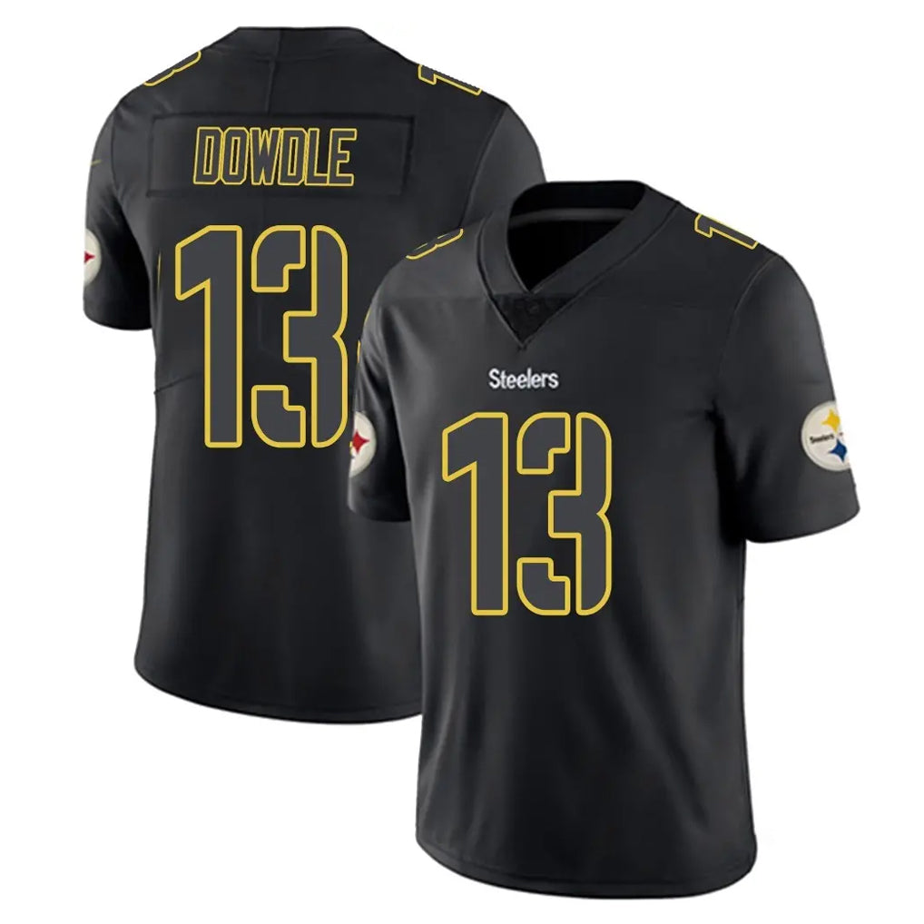 P.Steelers #13 Rico Dowdle Player Black Impact Limited Home Game ROCER Stitched Jerseys