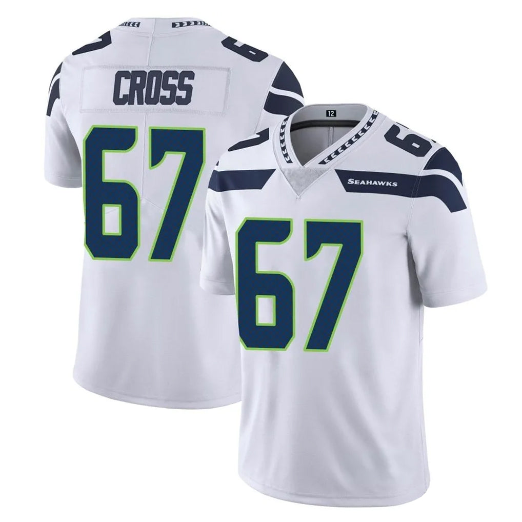 S.Seahawks #67 Charles Cross Player White Limited Vapor Untouchable Home Game ROCER Stitched Jerseys