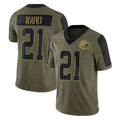 C.Browns #21 Denzel Ward Player Olive Salute to Service Limited Home Game ROCER Stitched Jerseys
