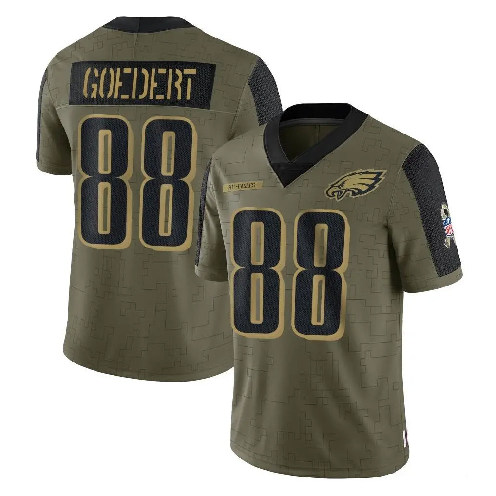 P.Eagles #88 Dallas Goedert Player Olive Salute To Service Limited Game ROCER Stitched Jerseys