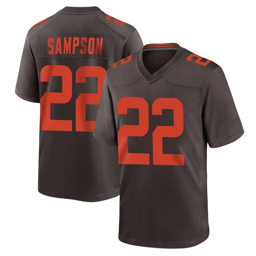 C.Browns #22 Dylan Sampson Player Brown Alternate Home Game ROCER Stitched Jerseys