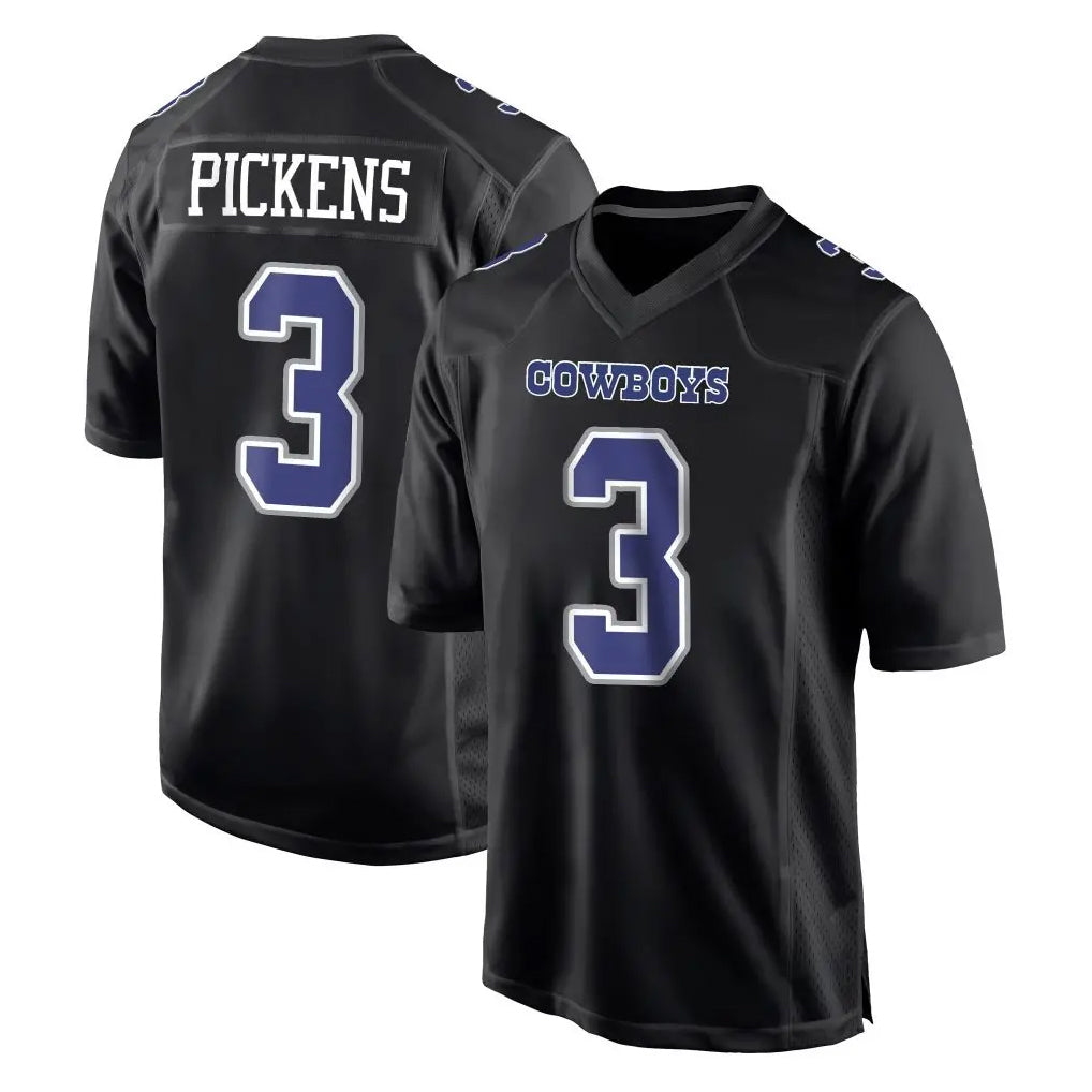 D.Cowboys #3 George Pickens Player Carbon Black Fashion Home Game ROCER Stitched Jerseys