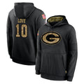 GB.Packers #10 Jordan Love Player Black Salute to Service Hoodies Limited Game ROCER Stitched Jerseys