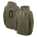 D.Lions #0 Jahmyr Gibbs Player Olive Salute to Service Pullover Hoodies Limited ROCER Stitched Jerseys