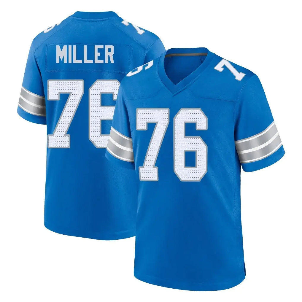 D.Lions #76 Blake Miller Player Blue Alternate Home Game ROCER Stitched Jerseys