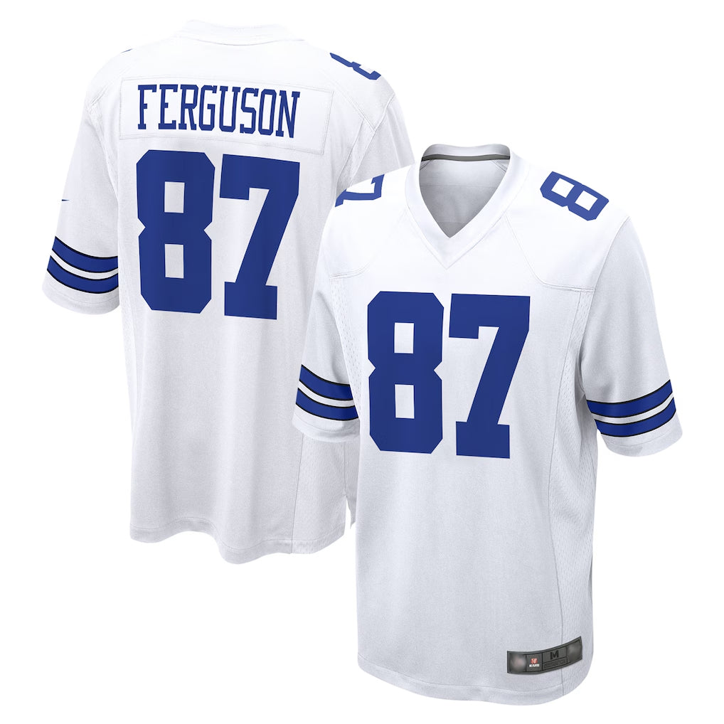 D.Cowboys #87 Jake Ferguson Player White Home Game ROCER Stitched Jerseys