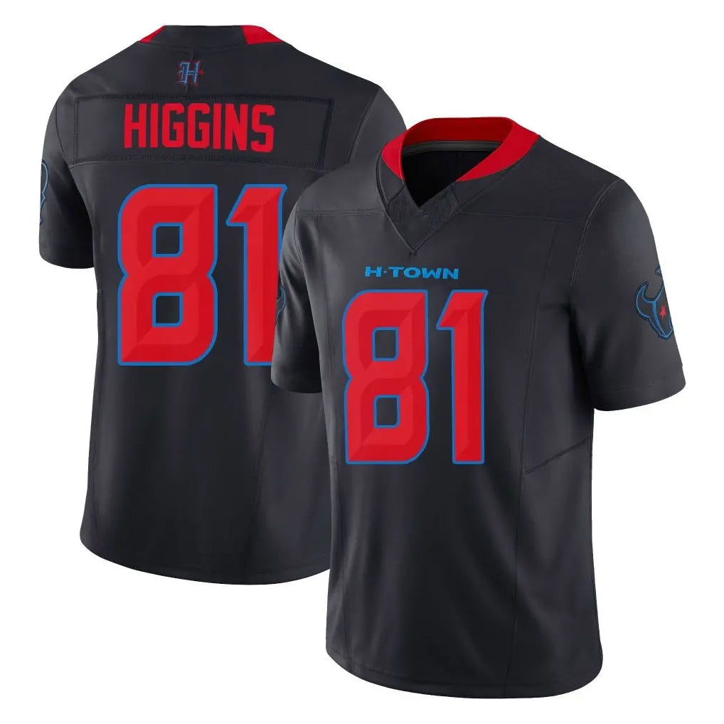 H.Texans #81 Jayden Higgins Player Navy Limited 2nd Alternate Vapor F.U.S.E. Home Game ROCER Stitched Jerseys