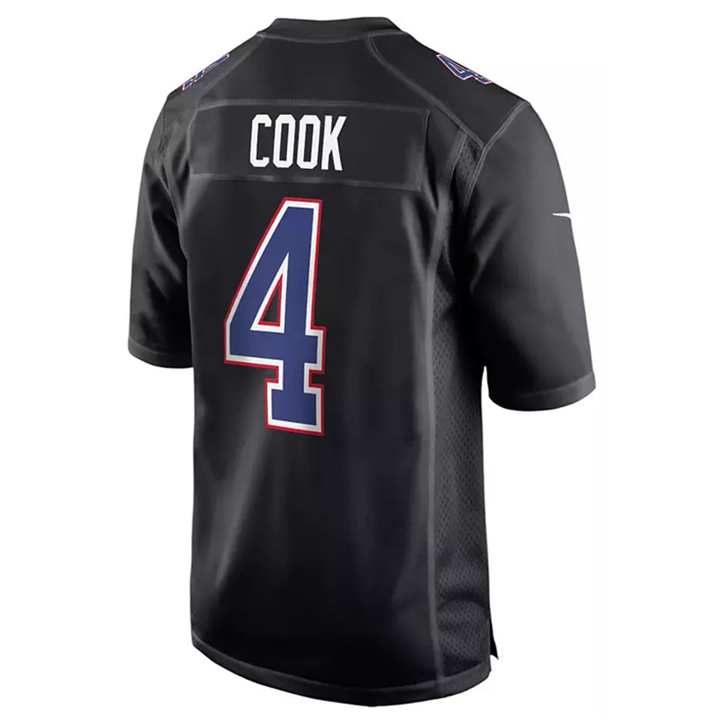 B.Bills #4 James Cook III Player Black Carbon Fashion ROCER Stitched Jerseys