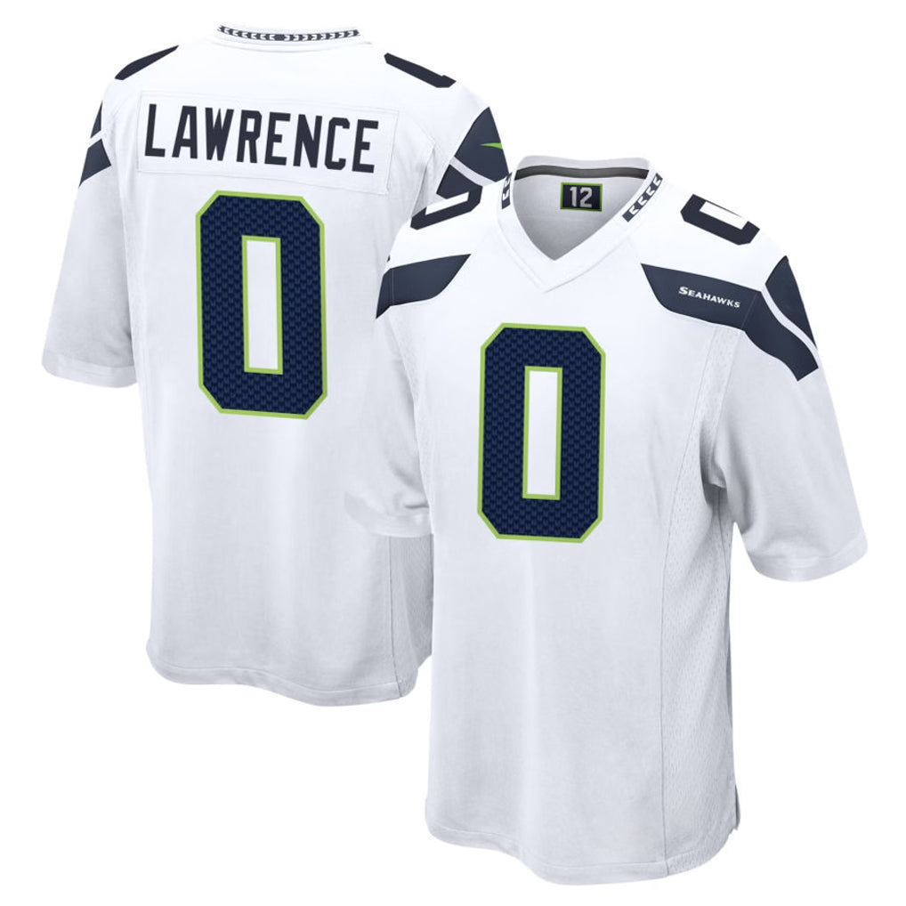 S.Seahawks #0 DeMarcus Lawrence Player White Home Game ROCER Stitched Jerseys