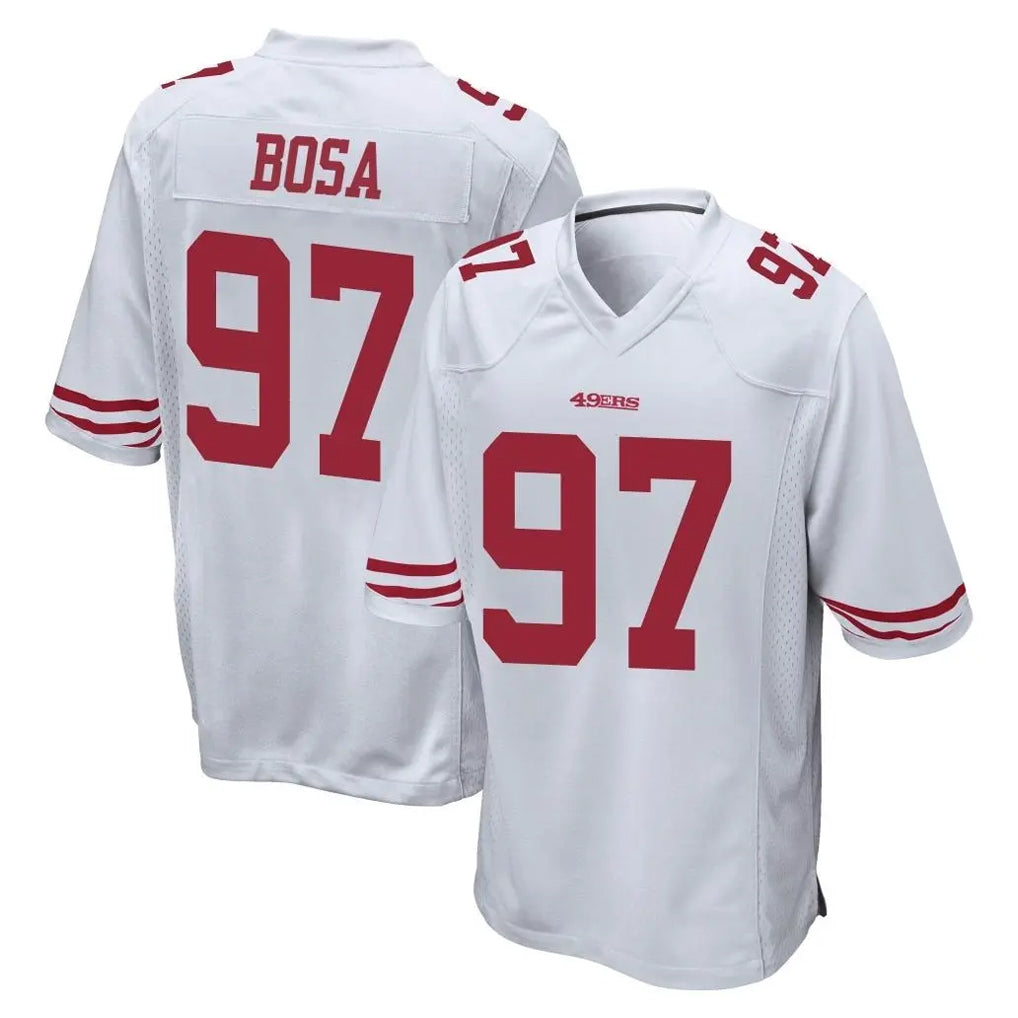 SF.49ers #97 Nick Bosa Player White Home Game ROCER Stitched Jerseys