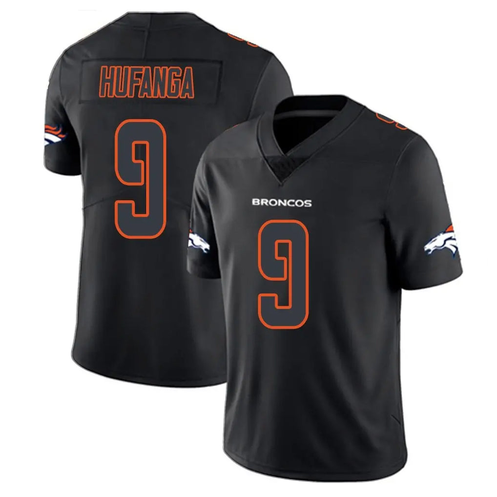 D.Broncos #9 Talanoa Hufanga Player Black Impact Limited Game ROCER Stitched Jerseys