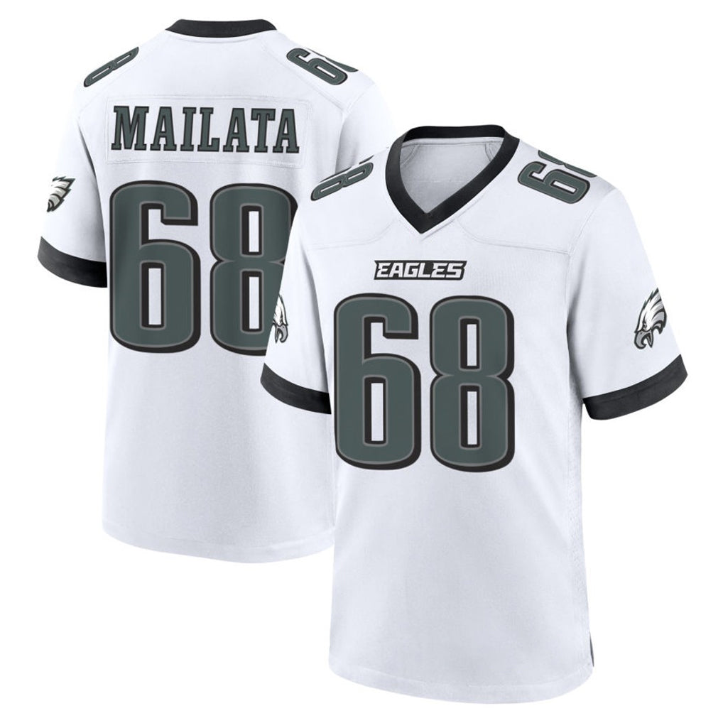 P.Eagles #68 Jordan Mailata Player White Game Home ROCER Stitched Jerseys