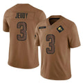 C.Browns #3 Jerry Jeudy Player Brown Salute to Service Limited Home Game ROCER Stitched Jerseys