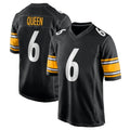 P.Steelers #6 Patrick Queen Player Black Home Game ROCER Stitched Jerseys