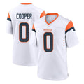 D.Broncos #0 Jonathon Cooper Player White Home Game ROCER Stitched Jerseys