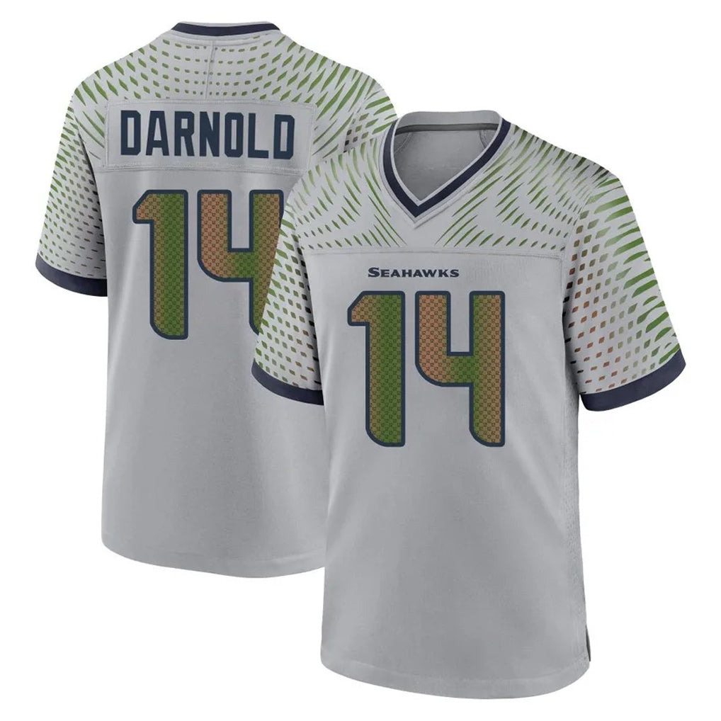 S.Seahawks #14 Sam Darnold Player Grey 2025 Rivalries Collection Home Game ROCER Stitched Jerseys