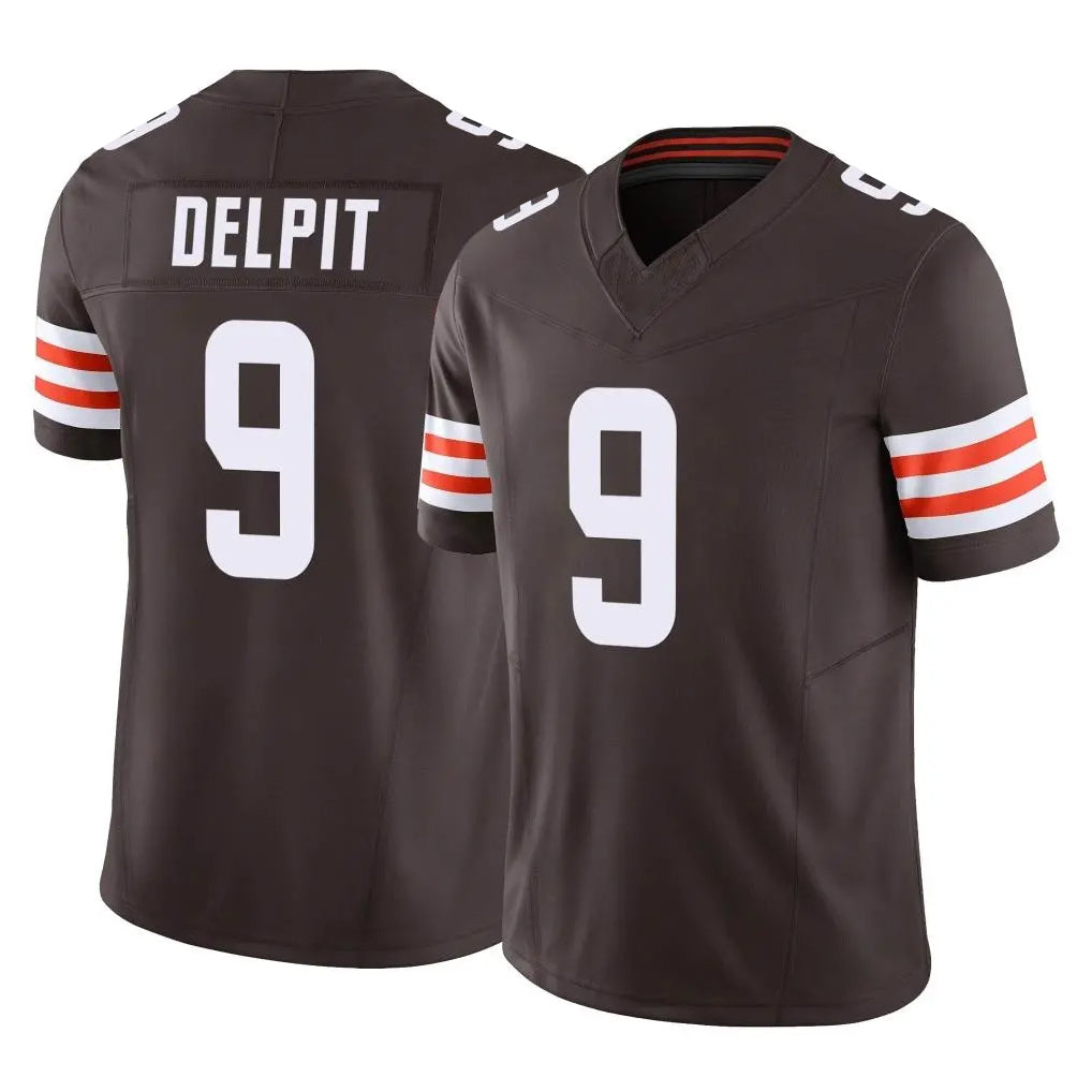 C.Browns #9 Grant Delpit Player Brown Vapor F.U.S.E. Limited Home Game ROCER Stitched Jerseys