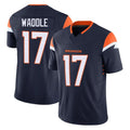 D.Broncos #17 Jaylen Waddle Player Navy Limited Vapor F.U.S.E. Home Game ROCER Stitched Jerseys