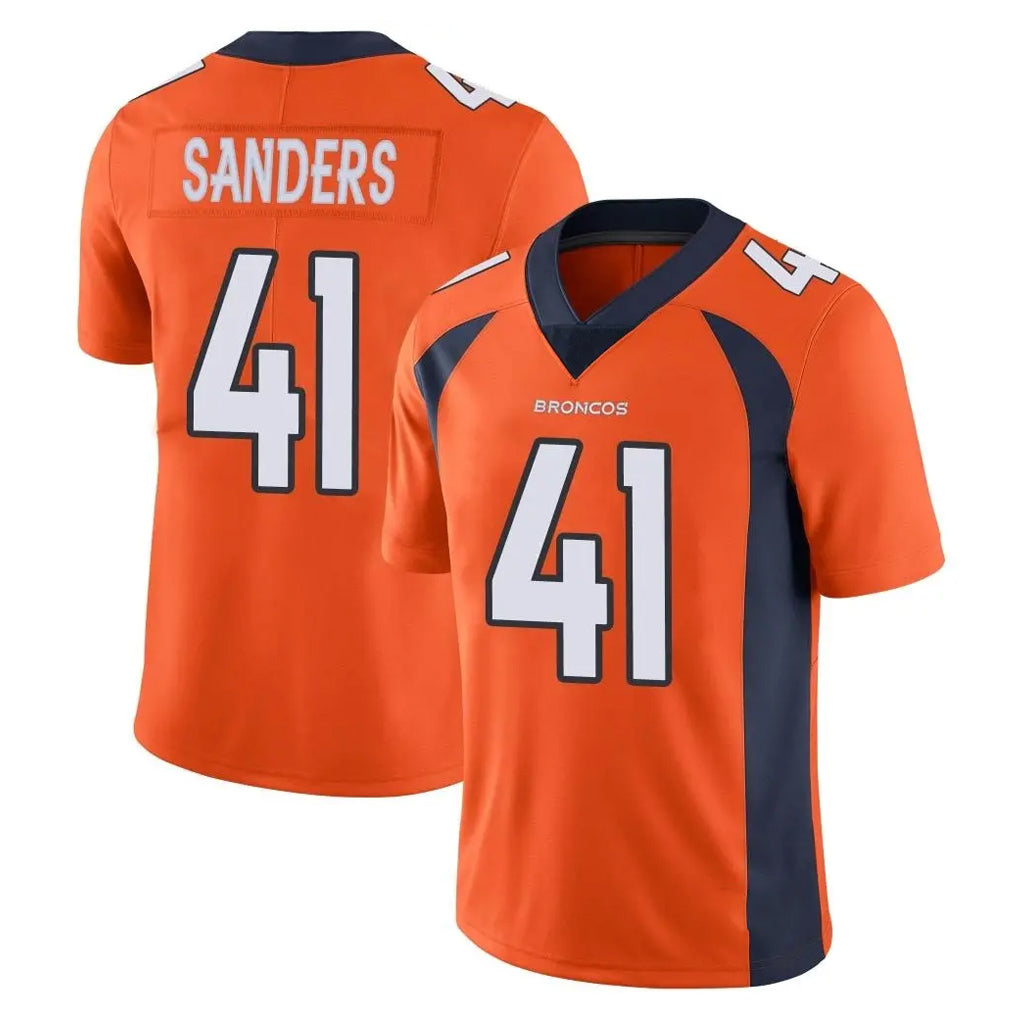 D.Broncos #41 Drew Sanders Player Orange Color Vapor Untouchable Limited Game Ddoa Stitched Jerseys
