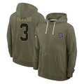 D.Cowboys #3 George Pickens Player Olive Salute to Service Pullover Hoodies Limited ROCER Stitched Jerseys