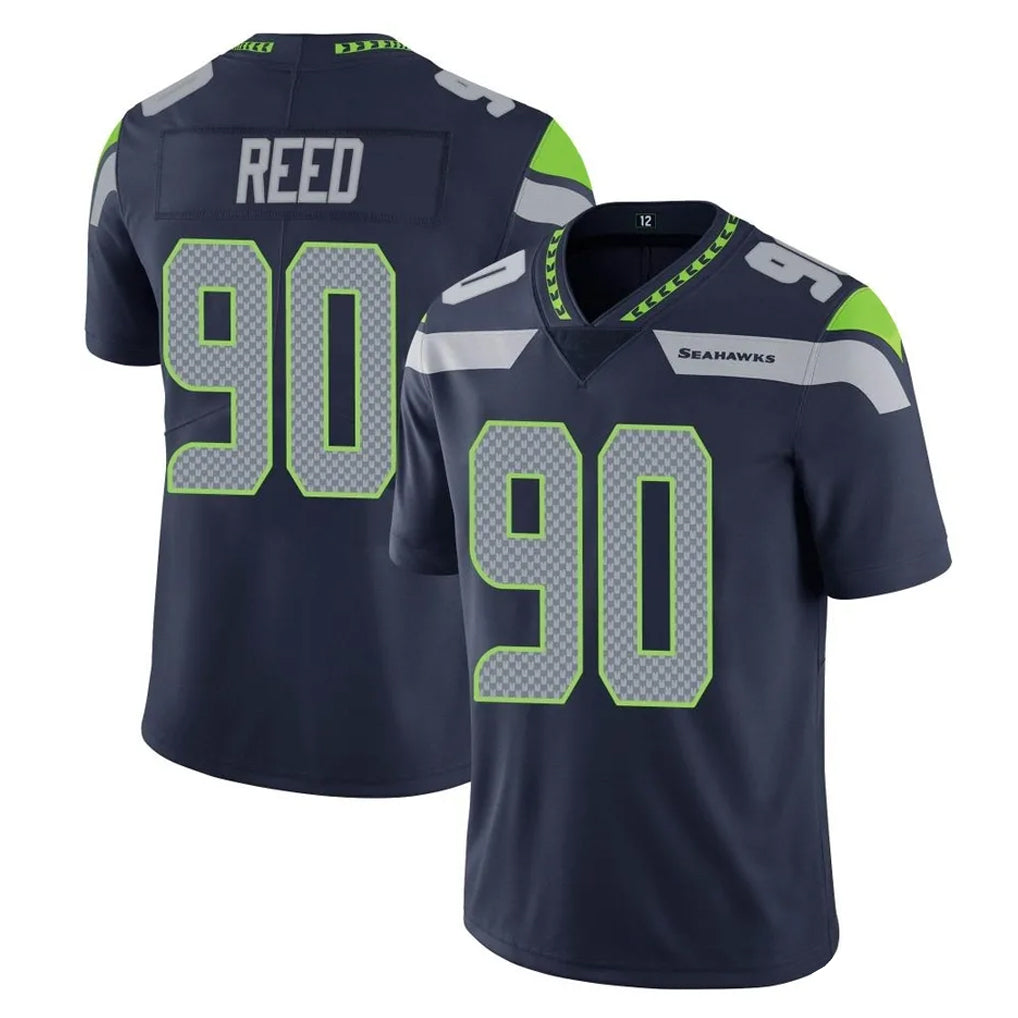 S.Seahawks #90 Jarran Reed Player Navy Limited Vapor Untouchable Home Game ROCER Stitched Jerseys