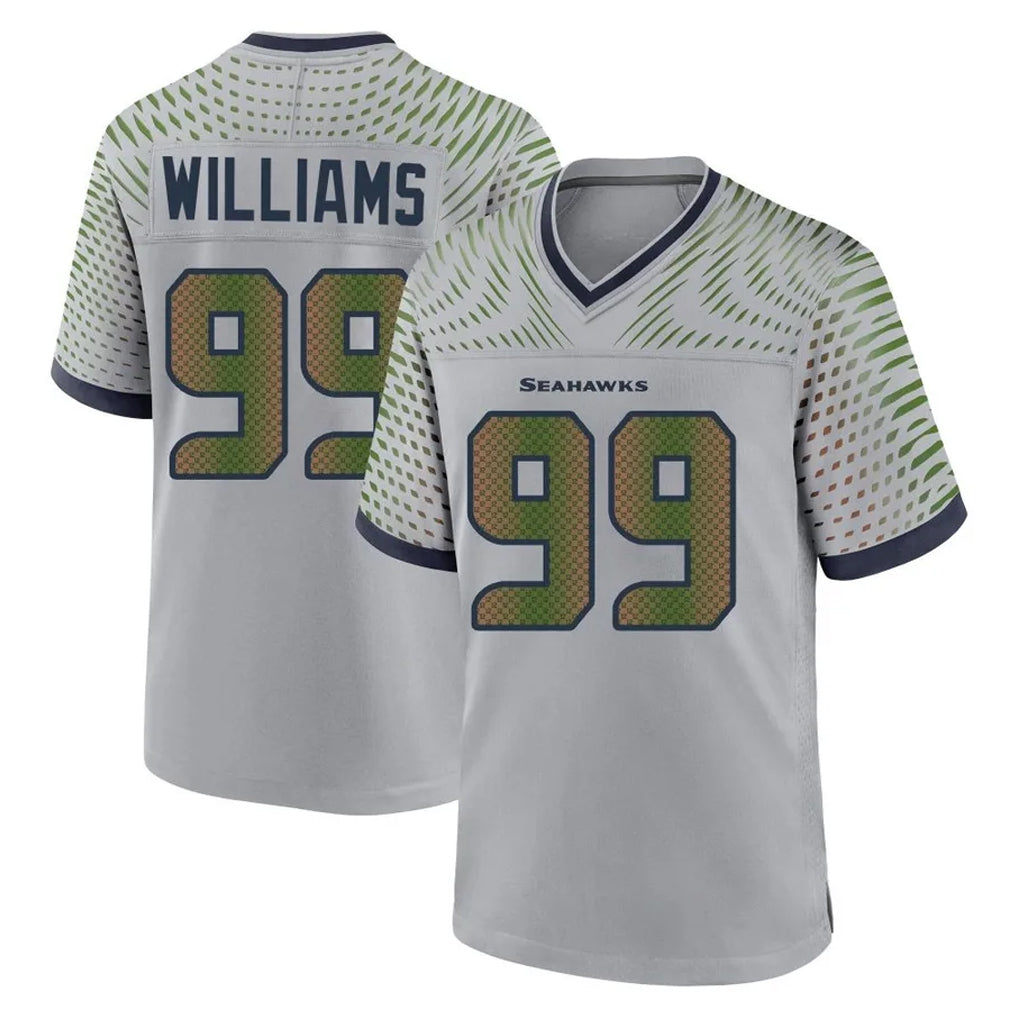 S.Seahawks #99 Leonard Williams Player Grey 2025 Rivalries Collection Home Game ROCER Stitched Jerseys