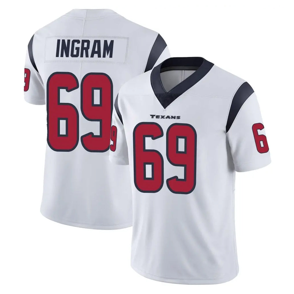H.Texans #69 Ed Ingram Player White Limited Vapor Untouchable Home Game ROCER Stitched Jerseys