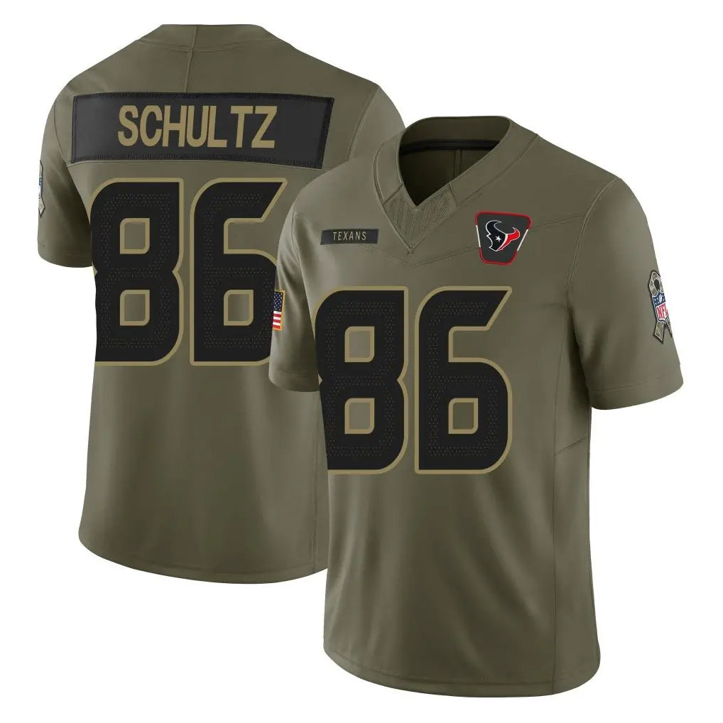 H.Texans #86 Dalton Schultz Player Olive 2025 Salute To Service Limited Game ROCER Stitched Jerseys