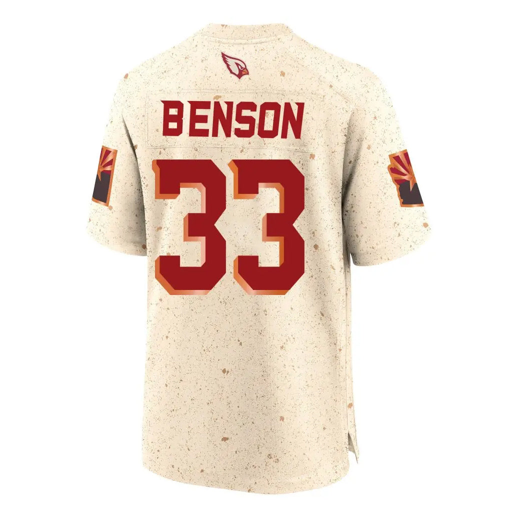 A.Cardinals #33 Trey Benson Player Cream Rivalries Collection Game ROCER Stitched Jerseys