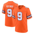 D.Broncos #9 Talanoa Hufanga Player Orange Alternate Collection Throwback Game ROCER Stitched Jerseys
