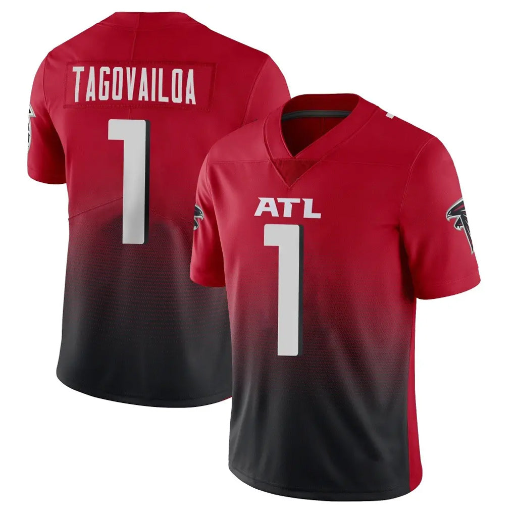 A.Falcons #1 Tua Tagovailoa Player Red Vapor Untouchable Limited Home Game ROCER Stitched Jerseys