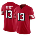 SF.49ers #13 Brock Purdy Player Red Limited Alternate Vapor F.U.S.E. Home Game ROCER Stitched Jerseys