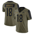 S.Seahawks #18 Elijah Arroyo Player Olive Salute To Service Limited Game ROCER Stitched Jerseys