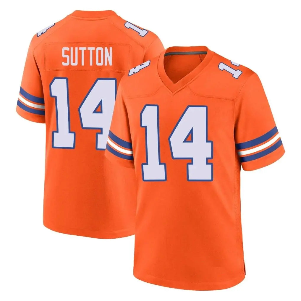D.Broncos #14 Courtland Sutton Player Orange Alternate Collection Throwback Game ROCER Stitched Jerseys