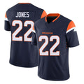 D.Broncos #22 Brandon Jones Player Navy Limited Vapor F.U.S.E. Home Game ROCER Stitched Jerseys