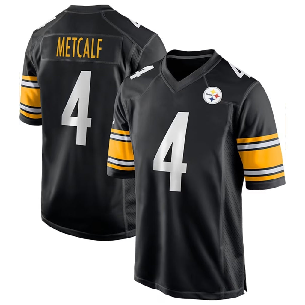P.Steelers #4 DK Metcalf Player Black Home Game ROCER Stitched Jerseys