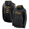 D.Broncos #2 Pat Surtain II Player Black Salute to Service Pullover Hoodies Limited ROCER Stitched Jerseys