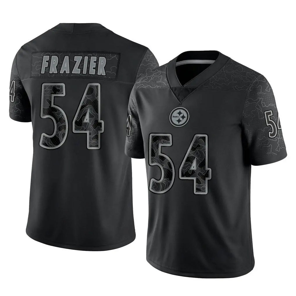 P.Steelers #54 Zach Frazier Player Black Reflective Limited Home Game ROCER Stitched Jerseys