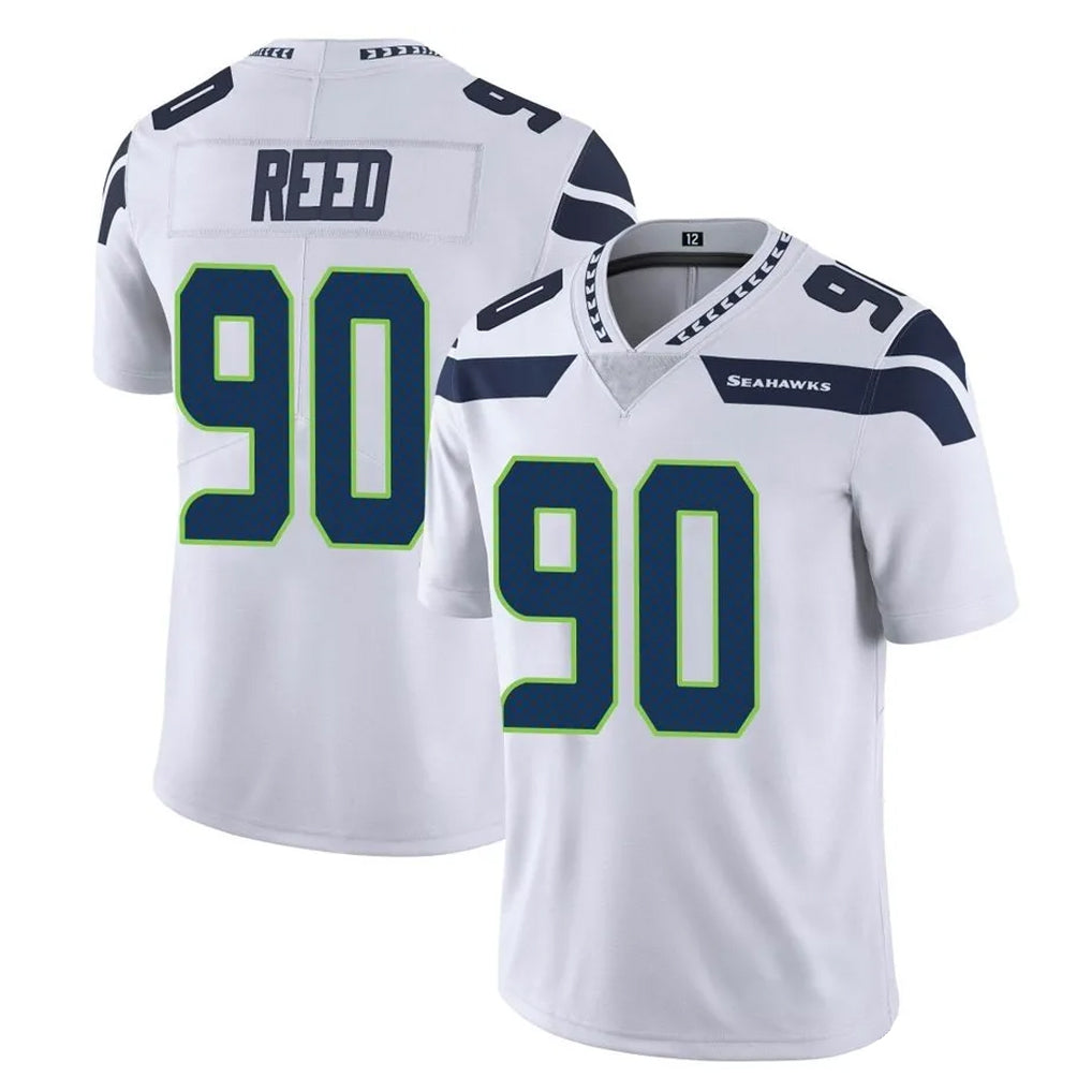 S.Seahawks #90 Jarran Reed Player White Limited Vapor Untouchable Home Game ROCER Stitched Jerseys