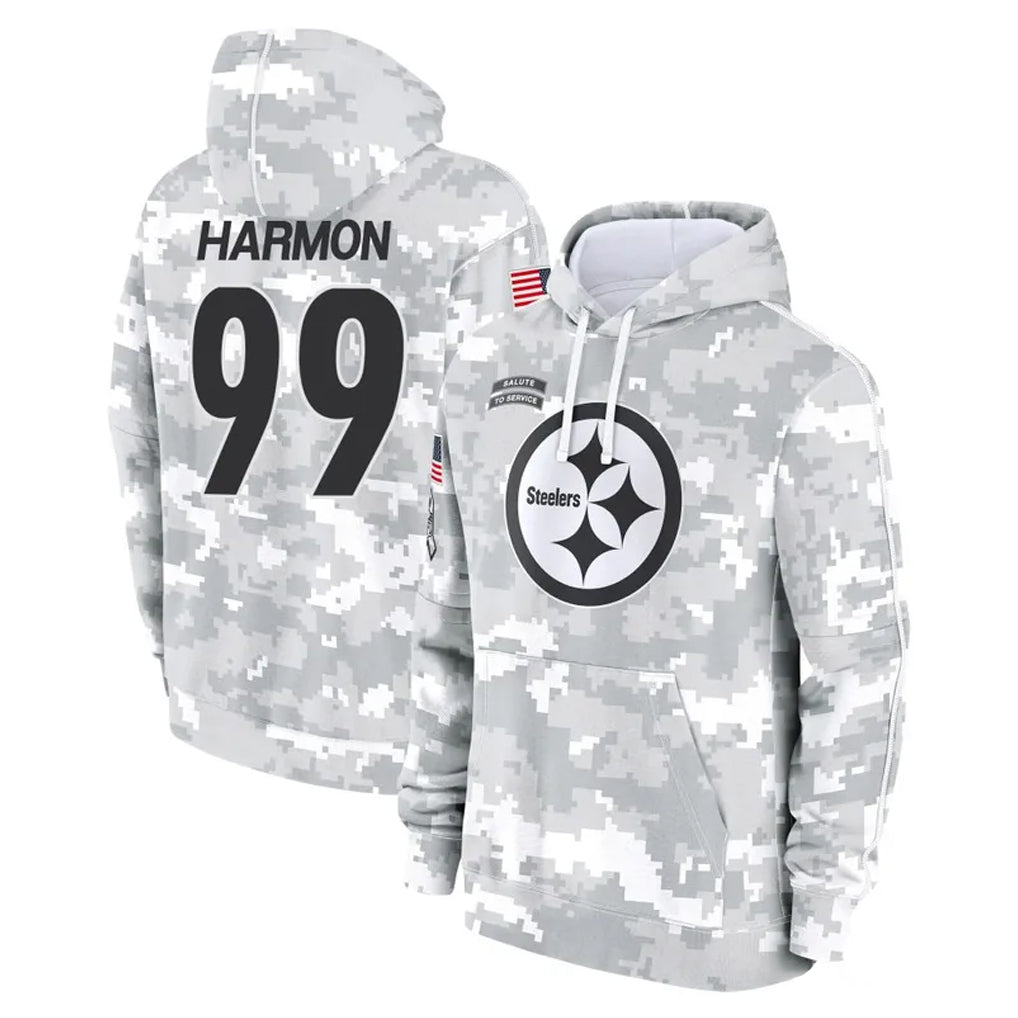 P.Steelers #99 Derrick Harmon Player Arctic Camo Limited Salute to Service Pullover Hoodies Game ROCER Stitched Jerseys