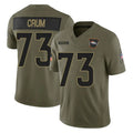 D.Broncos #73 Frank Crum Player Olive 2025 Salute To Service Limited Home Game ROCER Stitched Jerseys