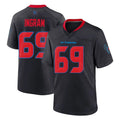 H.Texans #69 Ed Ingram Player Navy 2nd Alternate Home Game ROCER Stitched Jerseys
