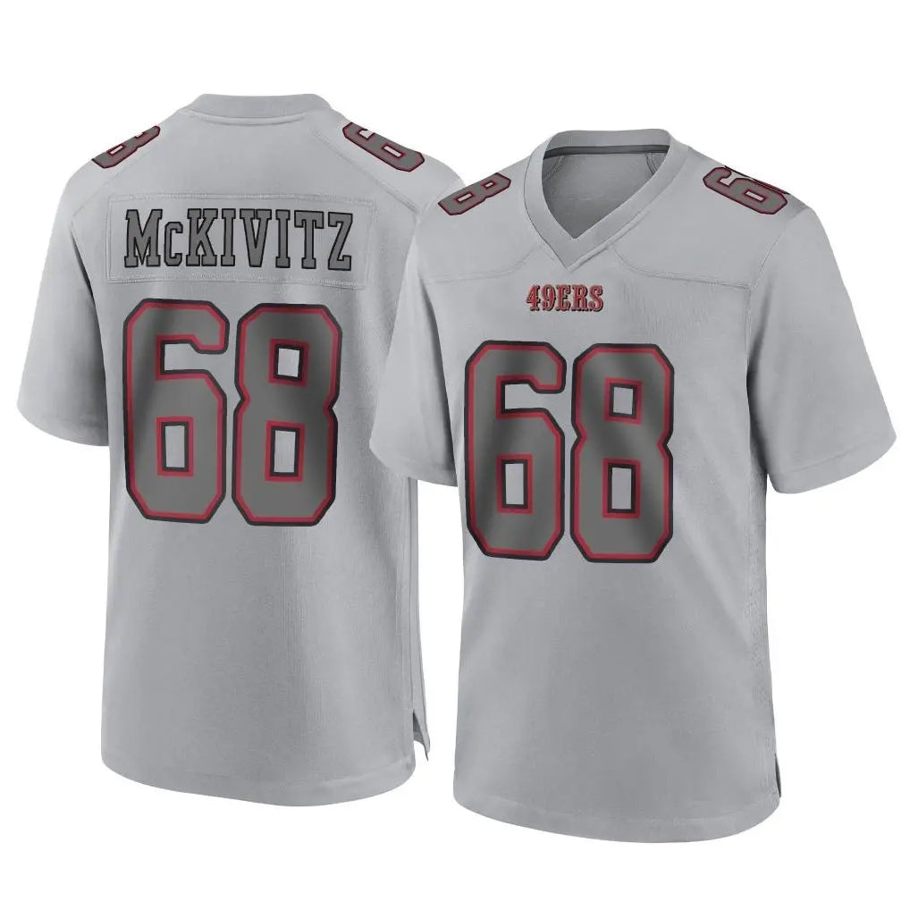 SF.49ers #68 Colton McKivitz Player Gray Atmosphere Fashion Home Game ROCER Stitched Jerseys